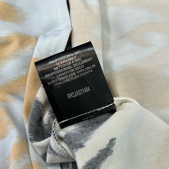 Tibi Jasmine One Shoulder Dress Black Ivory Multi Size Small Statement Sleeve - Picture 15 of 16